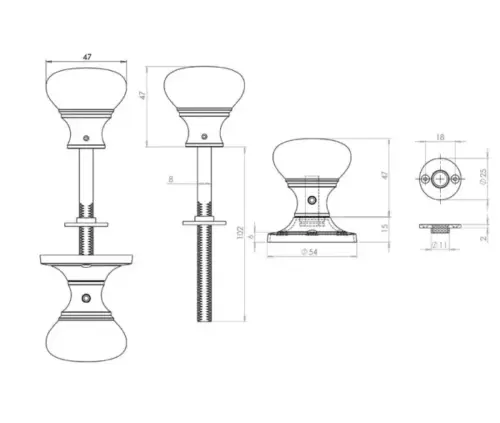 Kontrax Small Door Knobs