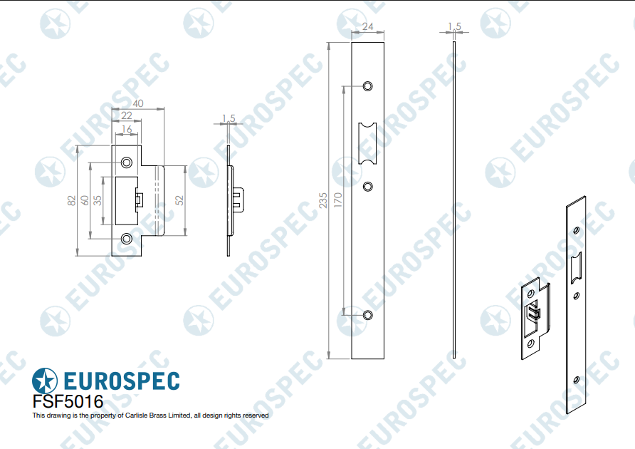 Forend Strike & Fixing Pack To Suit Din Latch - Image 2