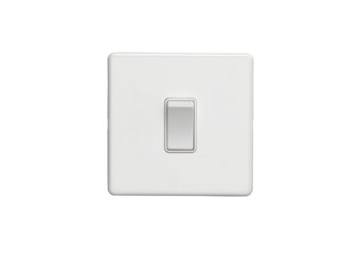 Eurolite Ecw1Sww 1 Gang 10Amp 2Way Switch Flat Concealed White Plate White Rocker