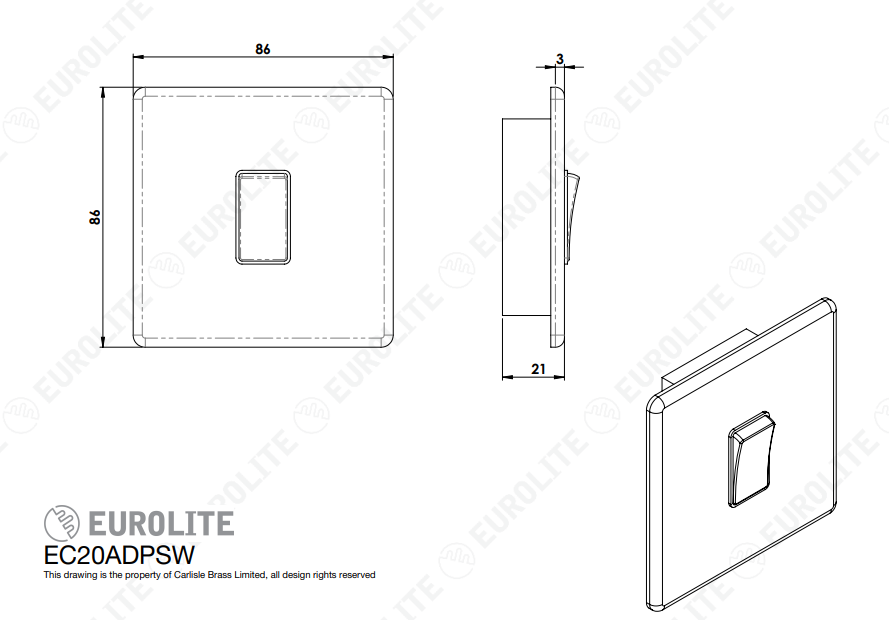 Concealed 3mm 20Amp Switch - Image 2
