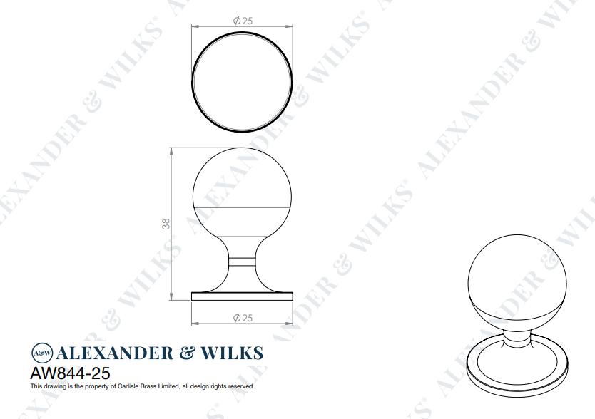 Plain Caesar Cabinet Knob - Image 2