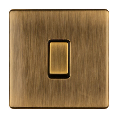 Eurolite Ab1Swb 1 Gang 10Amp 2Way Switch Flat Concealed Antique Plate Matching Rocker