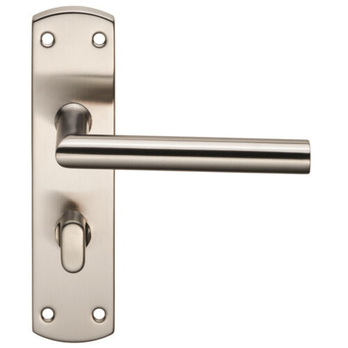 Residential Mitred Lever on Backplate Satin Stainless Steel