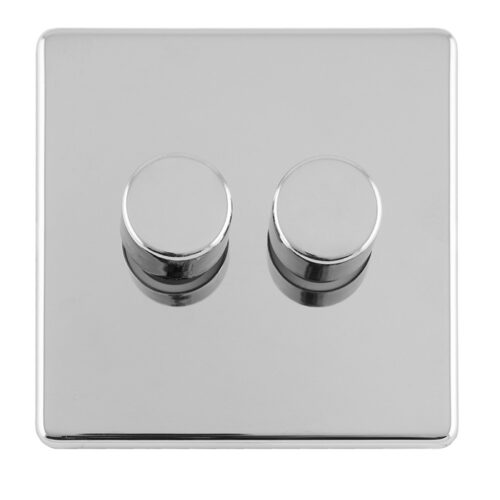 Concealed 3mm 2 Gang Dimmer - 400W