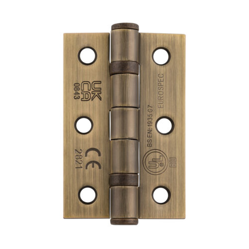 Eurospec 3 Inch Fire Rated Grade 7 Ce Bearing Hinges, Polished, Satin, Pvd Brass Or Black Finish (Sold In Pairs)