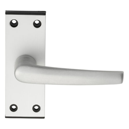 Satin Aluminium Lever Door Handle Latch Plate - Satin Aluminium
