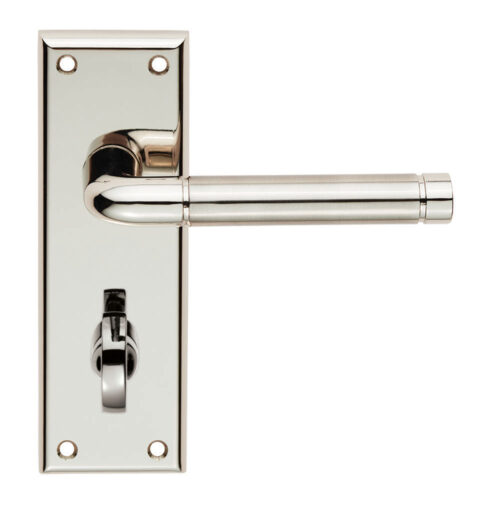 Quaranta Lever on Latch Backplate Polished/Satin Nickel